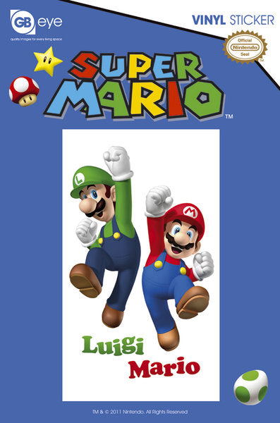 Super Mario Luigi & Mario Vintage Vinyl Sticker