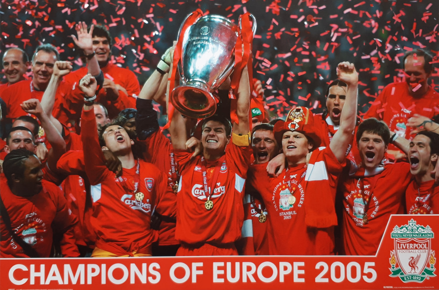Liverpool FC Champions League Winners 2005 Vintage Maxi Poster