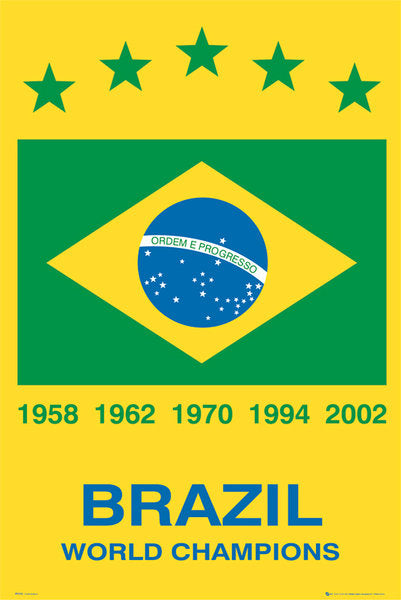 Brazil Football Flag 5 times world cup winners