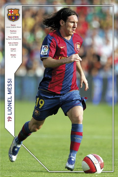 Lionel Messi FC Barcelona Vintage 07/08 Season Maxi Poster