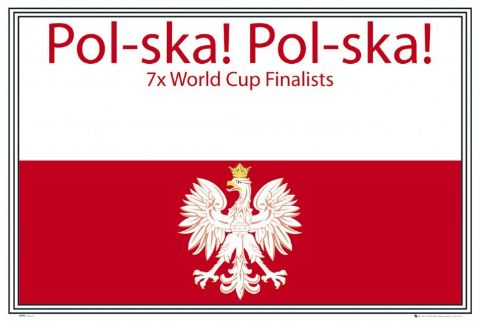 Poland Flag and Pol-ska! Pol-ska! Football Chant Maxi Poster
