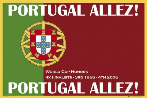 Portugal Allez! Football Flag Maxi Poster