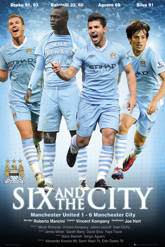 Manchester City FC Six And The City Maxi Poster