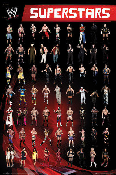 WWE Superstars Montage Of 65 Fighters Maxi Poster