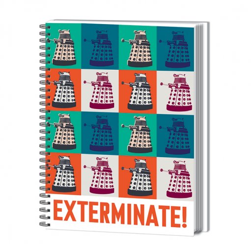 Doctor Who Dalek Exterminate Elasticated Large A4 Wiro Notebook