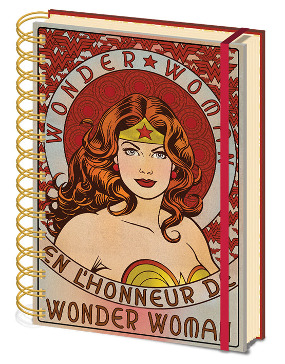 Wonder Woman In Honour Of Elasticated A5 Wiro Notebook