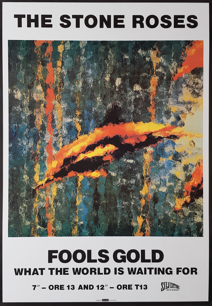 The Stone Roses Fools Gold Silvertone Single Maxi Poster Blockmount