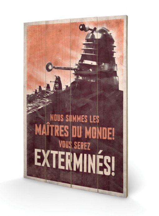 Doctor Who Extermines! 40cm x 59cm Small Wooden Wall Art Panel