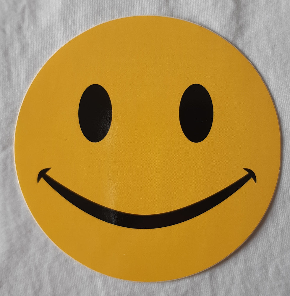 Smiley Face 8 cm Round Vinyl Sticker