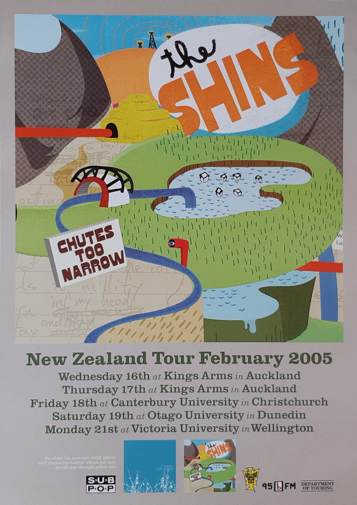 The Shins Chutes Too Narrow Feb 2005 New Zealand Tour Poster Blockmount