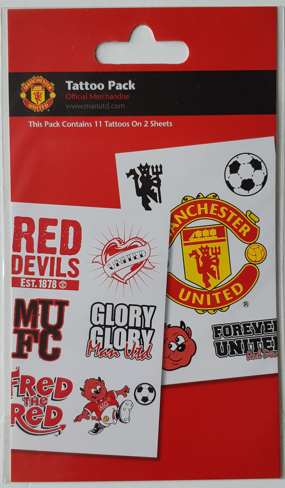 Manchester United Football Club Temporary Tattoo Pack