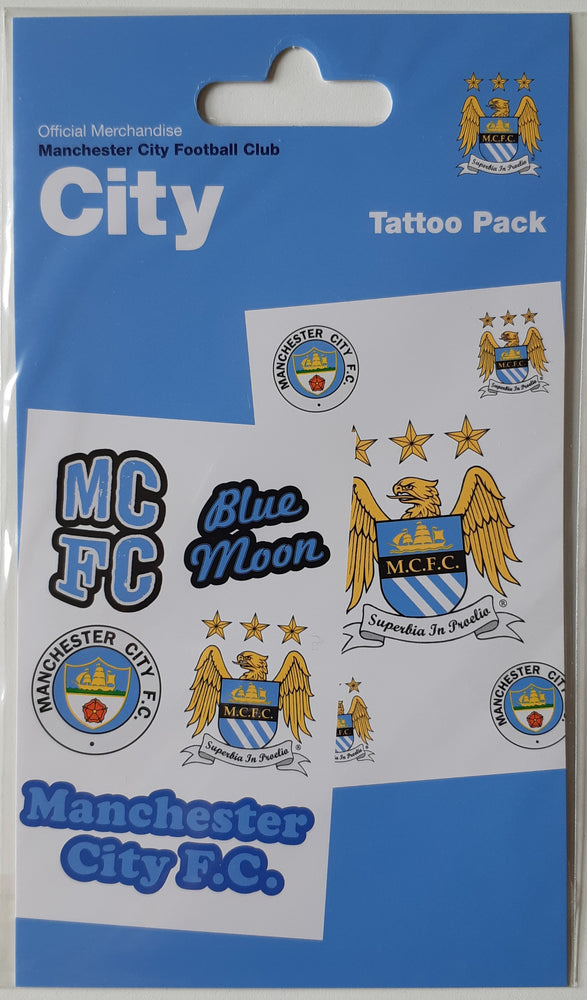 Manchester City Football Club Temporary Tattoo Pack