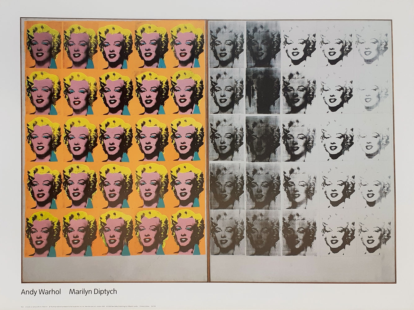 Andy Warhol Marilyn Diptych 1962 60x80cm Art Print