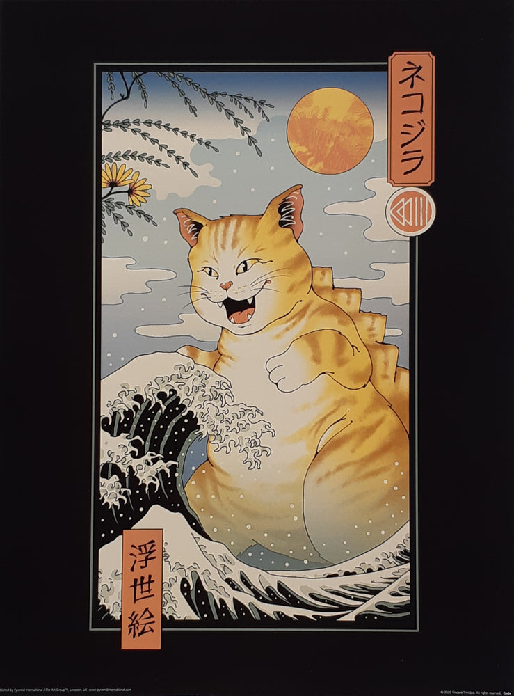 Vincent Trinidad Catzilla Ukiyo-e 30x40cm Art Print