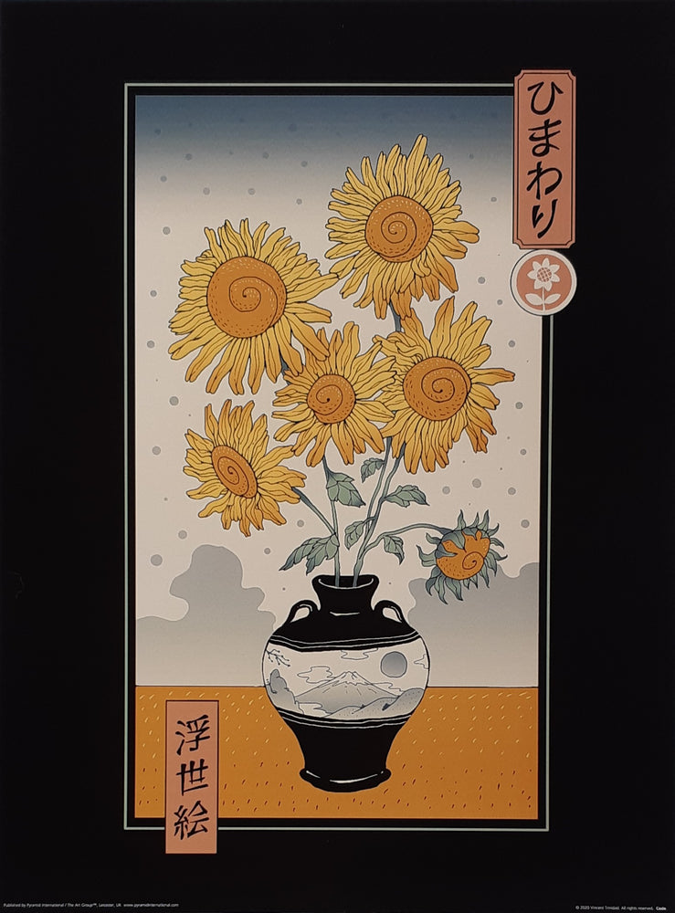Vincent Trinidad Sunflowers Ukiyo-e 30x40cm Art Print