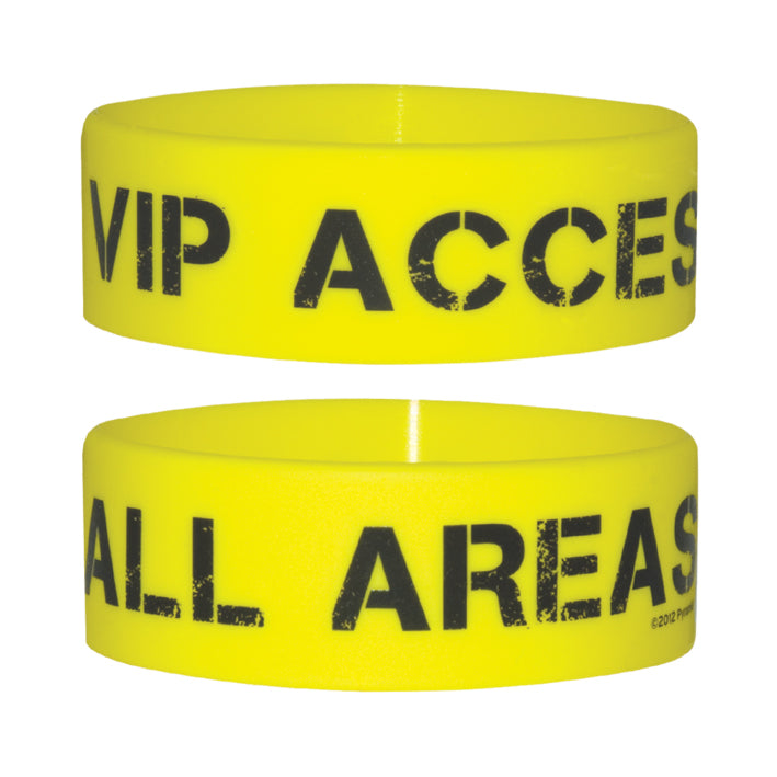VIP Access All Areas Yellow Rubber Wristband