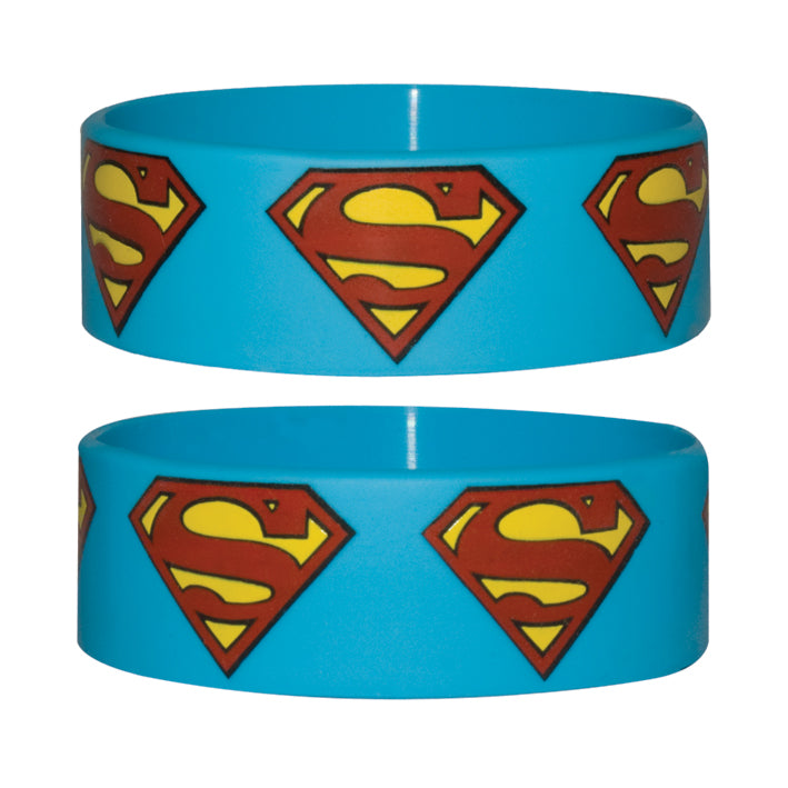 Superman Logo Repeat Blue Rubber Wristband