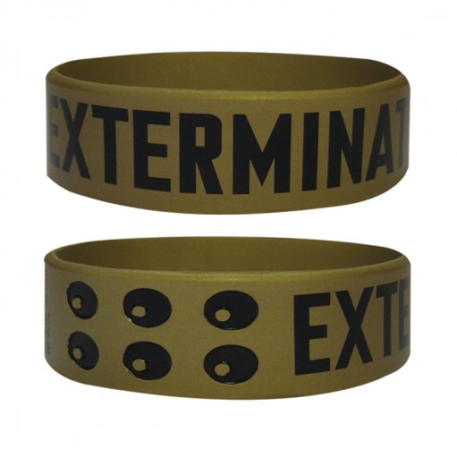 Doctor Who Exterminate Gold Rubber Wristband