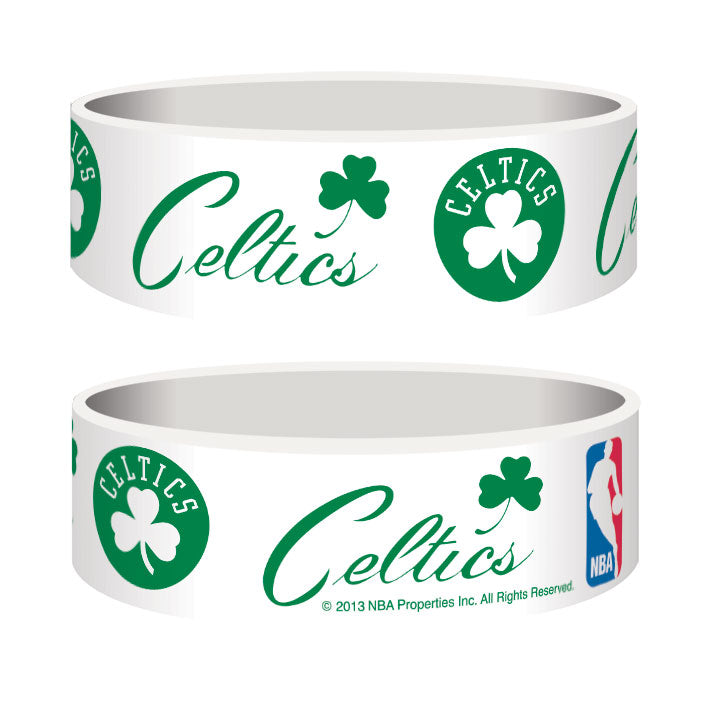 Boston Celtics Logo White Rubber Wristband