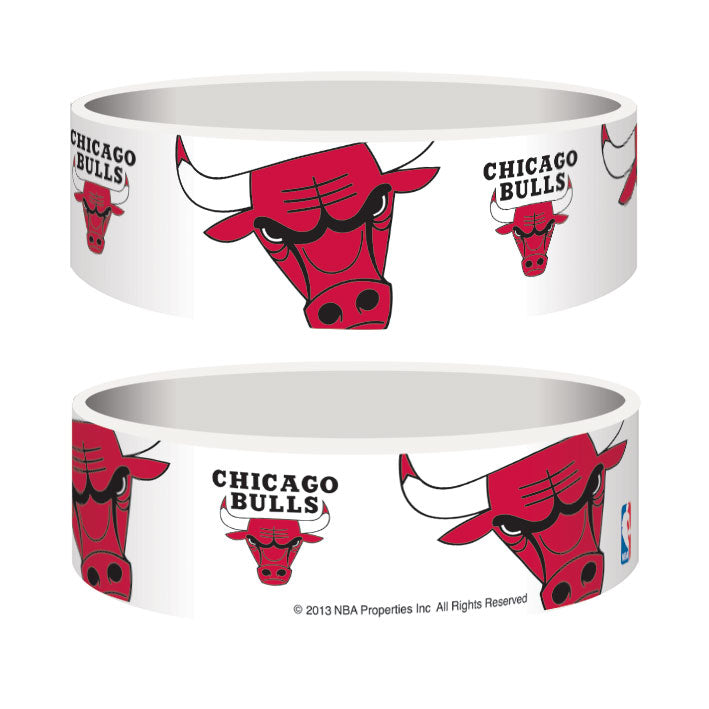 Chicago Bulls Logo White Rubber Wristband