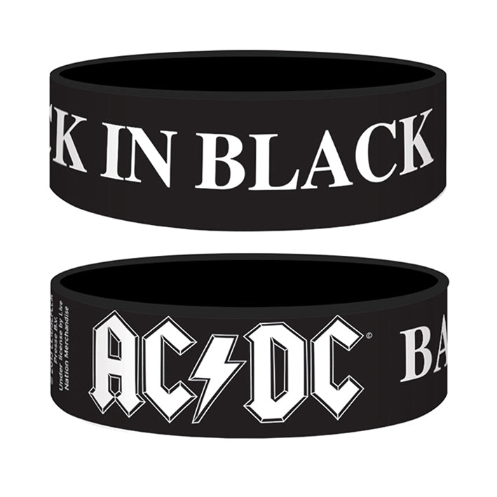 AC/DC Back In Black Rubber Wristband