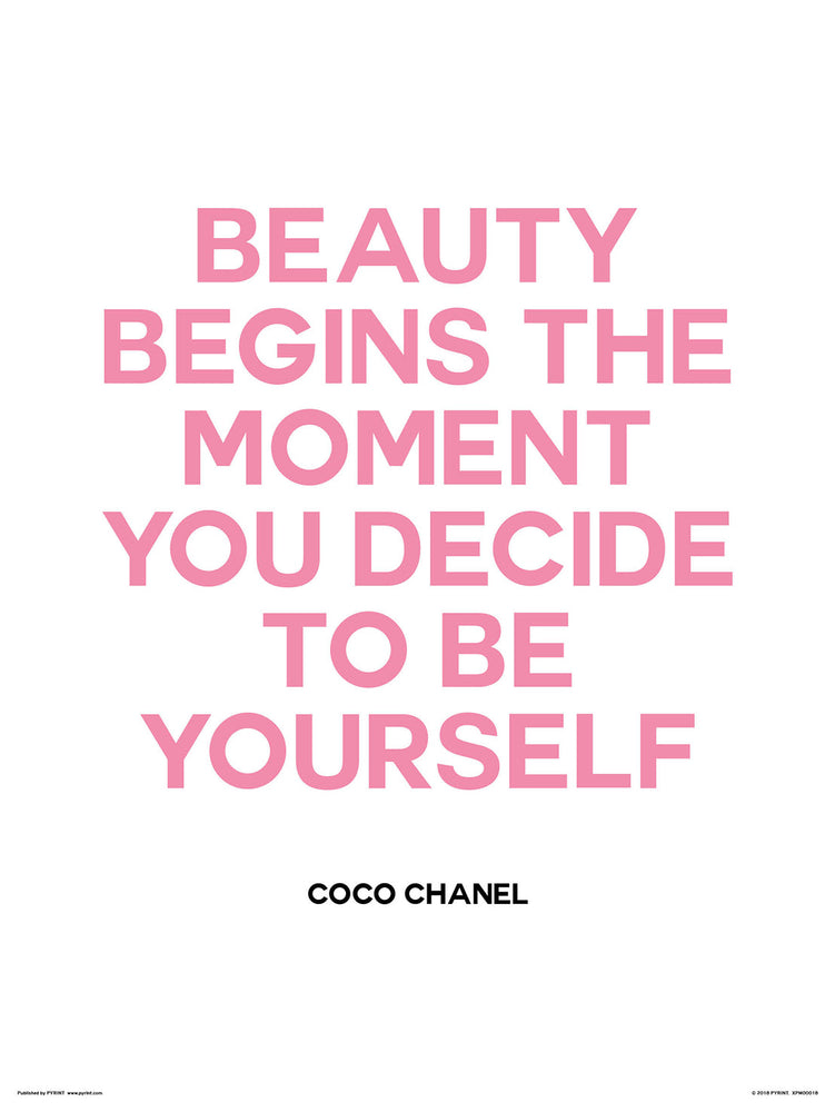 Coco Chanel Beauty Begins Quote 30x40cm Inspirational Print