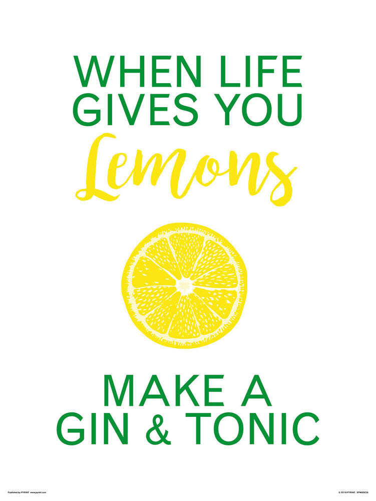When Life Gives You Lemons Make A Gin & Tonic 30x40cm Art Print
