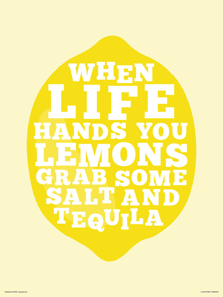 When Life Hands You Lemons Grab Some Salt & Tequila 30x40cm Art Print