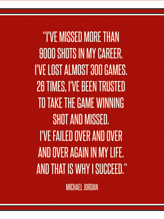 That Is Why I Succeed Michael Jordan Quote 30x40cm Inspirational Print
