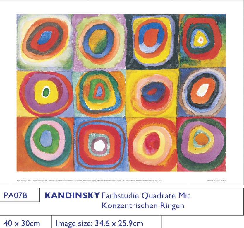 Wassily Kandinsky Farstudie Quadrate 30x40cm Art Print