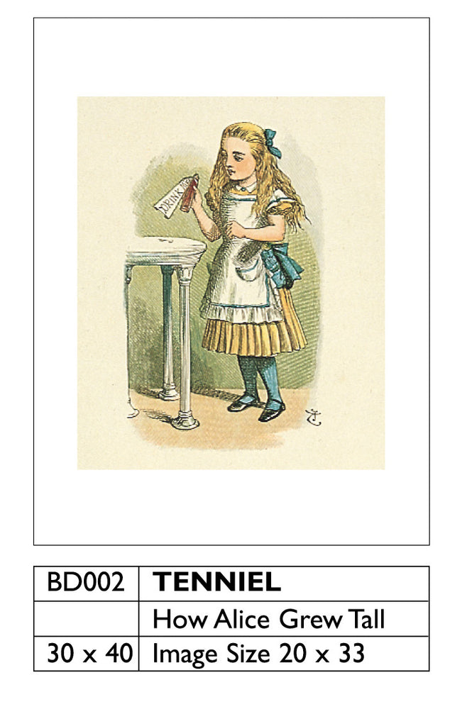 Sir John Tenniel How Alice Grew Tall 30x40cm Art Print