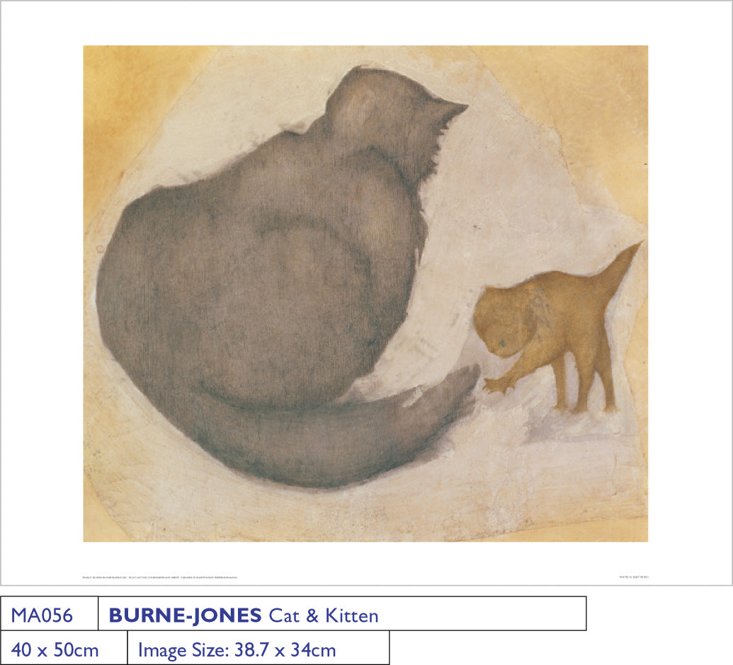 Sir Edward Burne-Jones Cat And Kitten 40x50cm Art Print
