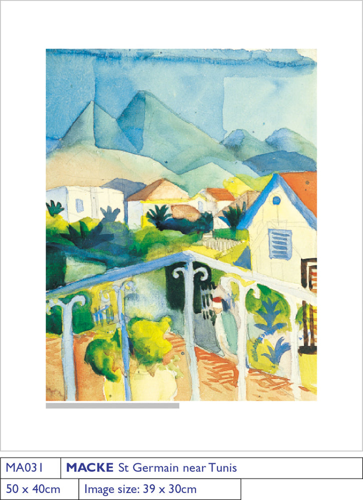 August Macke St Germain Near Tunis 1914 40x50cm Art Print