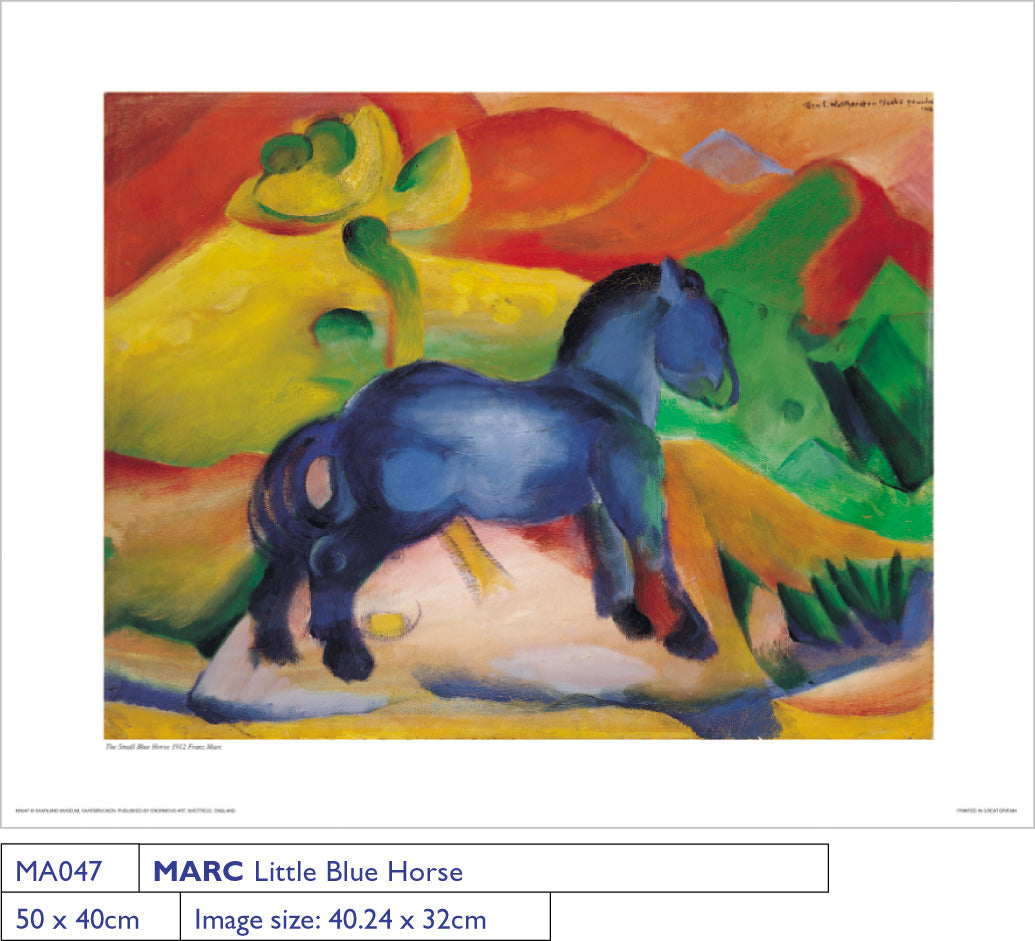 Franz Marc Little Blue Horse 1912 40x50cm Art Print