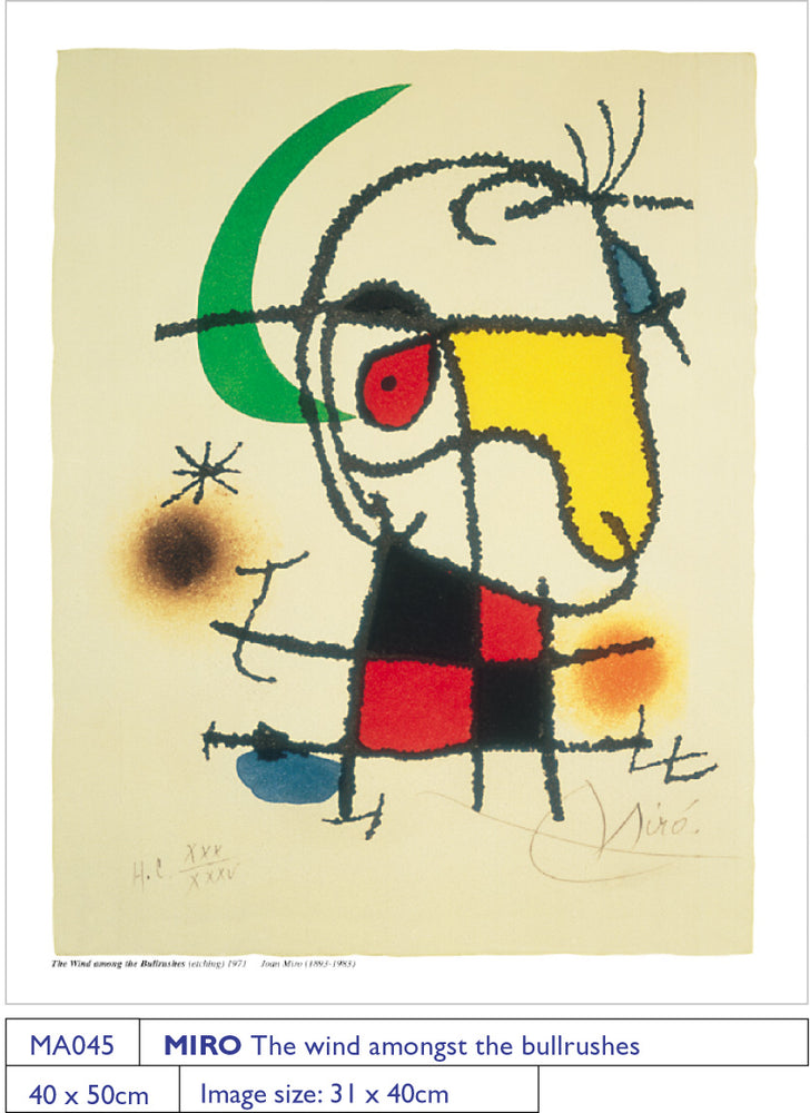 Joan Miro The Wind Among The Bullrushes (etching) 1971 40x50cm Art Print