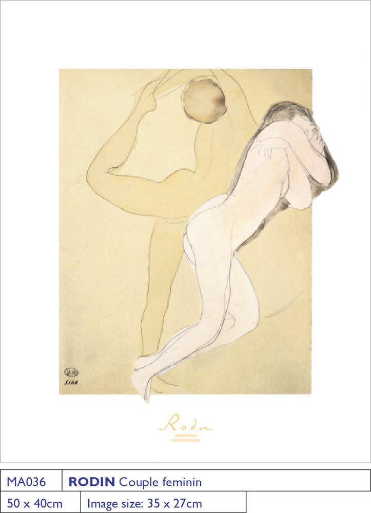 Auguste Rodin Couple Feminin 40x50cm Art Print