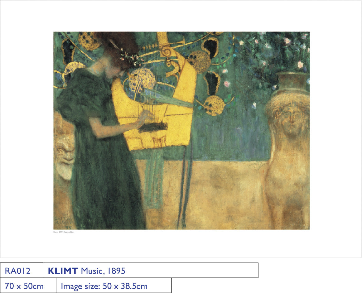 Gustav Klimt Music 1895 50x70cm Art Print
