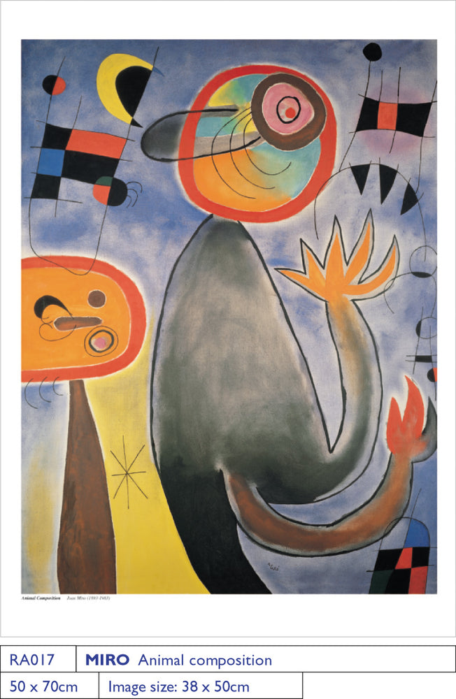 Joan Miro Animal Composition 1953 50x70cm Art Print