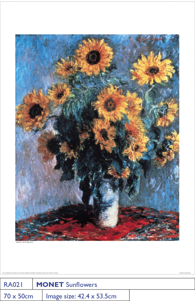 Claude Monet Sunflowers 1881 50x70cm Art Print
