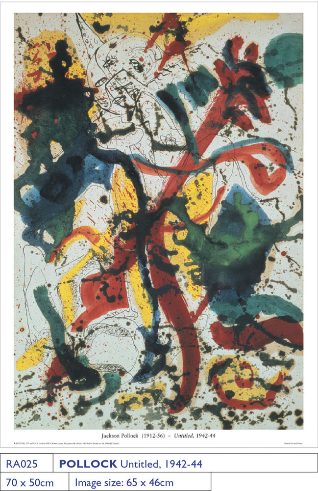 Jackson Pollock Untitled 1942-44 50x70cm Art Print
