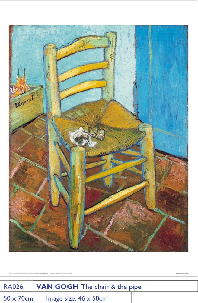 Vincent Van Gogh Chair And Pipe 1888 50x70cm Art Print