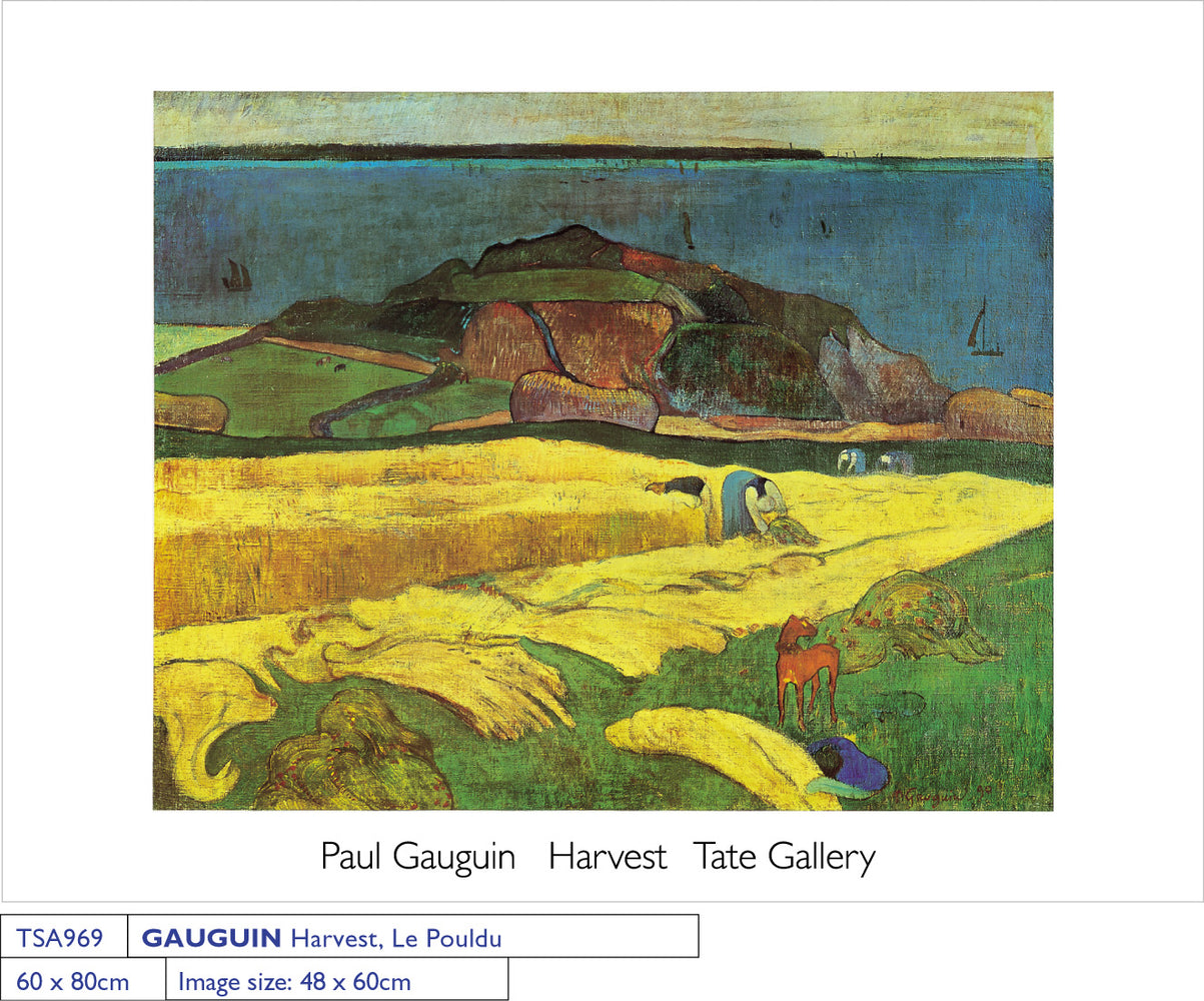 Paul Gaugin Harvest : Le Pouldu 1890 60x80cm Art Print