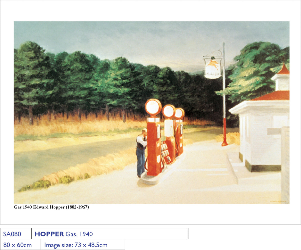 Edward Hopper Gas 1940 60x80cm Art Print