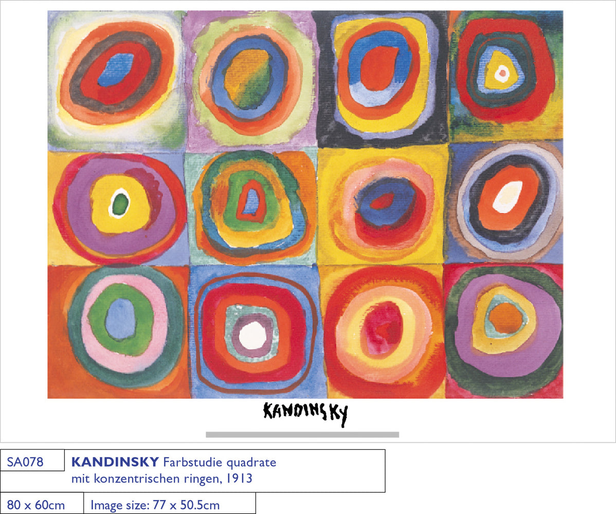 Wassily Kandinsky Farbstudie Quadrate 1913 60x80cm Art Print