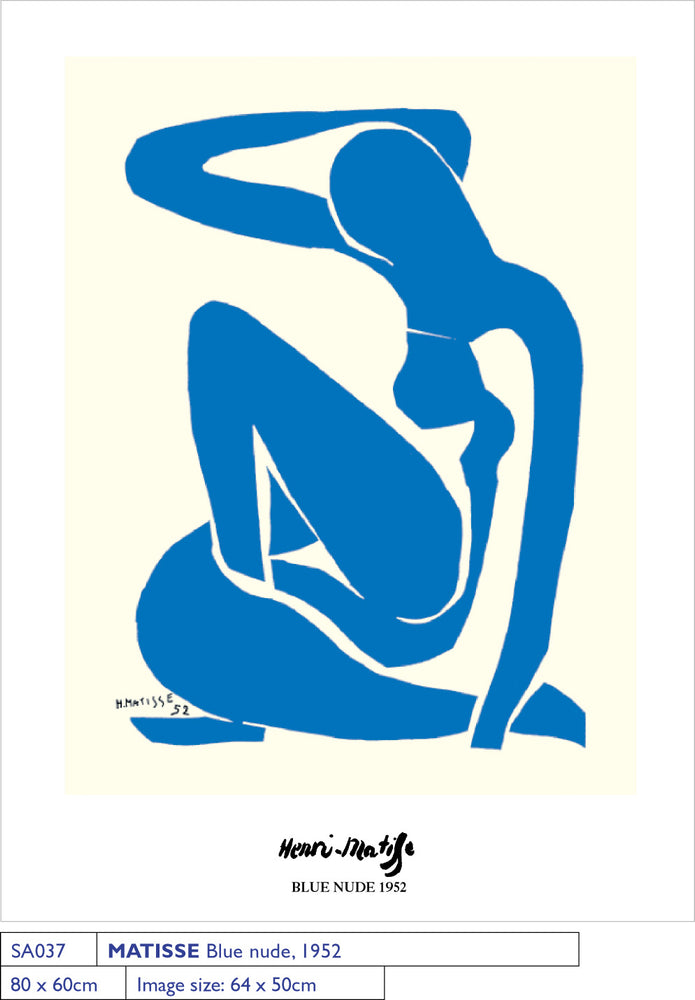 Henri Matisse Blue Nude 1952 60x80cm Art Print