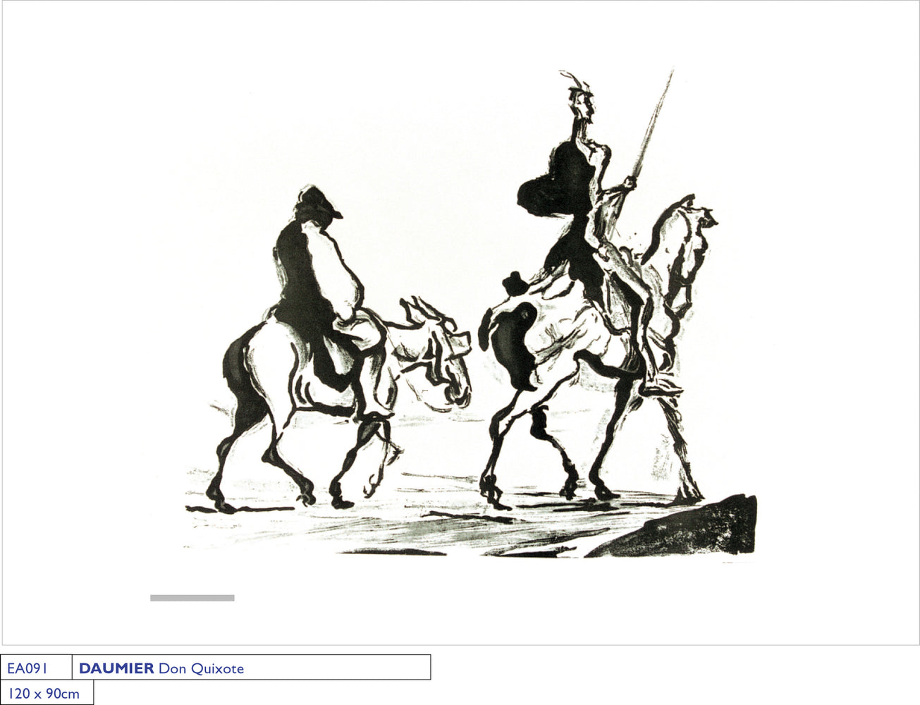 Honore Daumier Don Quixote & Sancho Panza Enormous 90cm x 120cm Quality Art Print